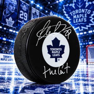 Felix Potvin Signed Toronto Maple Leafs Puck with The Cat Note