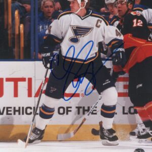Chris Pronger St. Louis Blues Autographed White Jersey 8x10 Photo