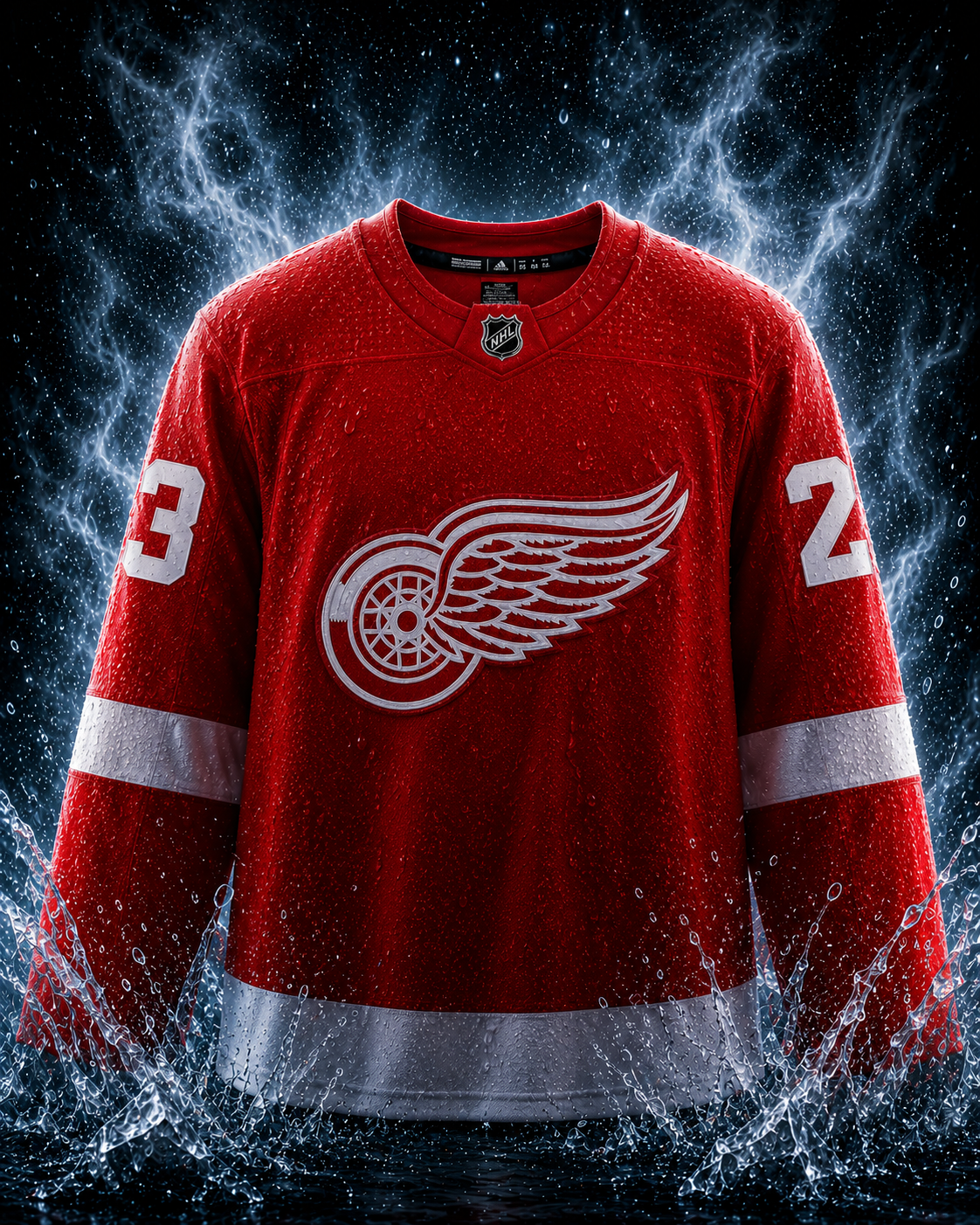 Lucas Raymond Red Detroit Red Wings Autographed adidas Authentic Jersey - Image 2