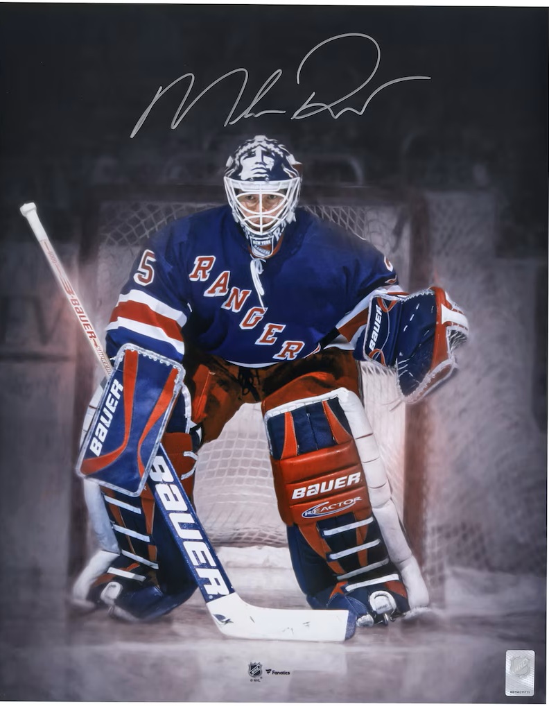 Mike Richter New York Rangers Autographed 16" x 20" In Net Spotlight Photograph