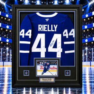 Morgan Rielly Signed Jersey Framed Toronto Maple Leafs Blue Fanatics Premium