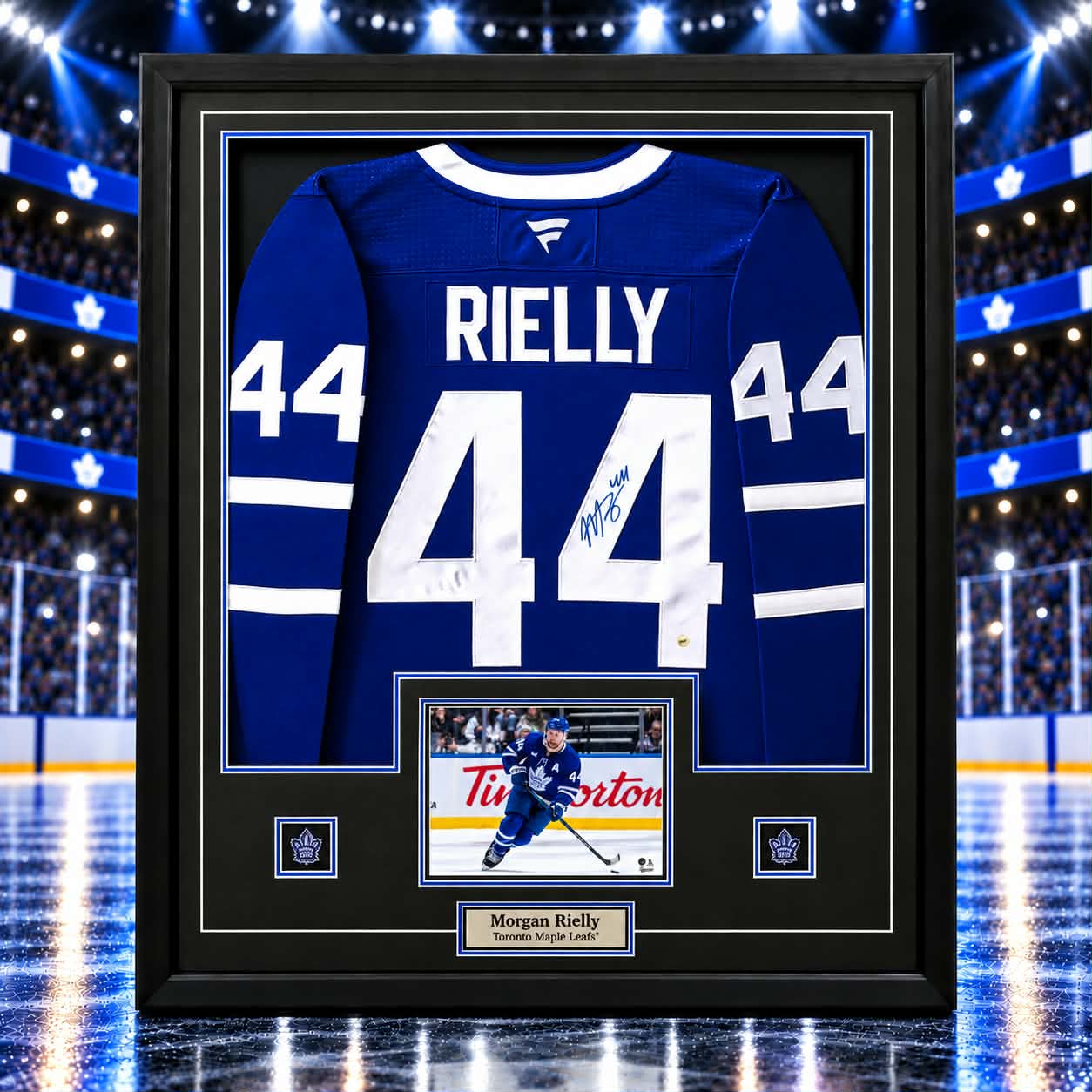 Morgan Rielly Signed Jersey Framed Toronto Maple Leafs Blue Fanatics Premium