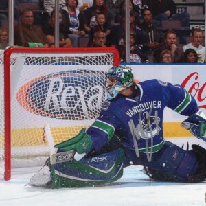 Roberto Luongo Vancouver Canucks Blue Jersey Autographed 8x10 Photo