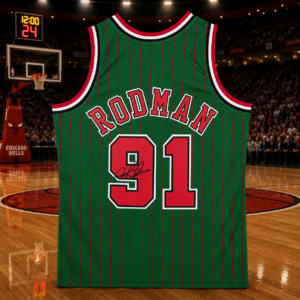 Dennis Rodman Chicago Bulls Autographed Green Mitchell & Ness 1995-96 Authentic Jersey
