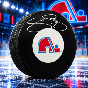 Joe Sakic Autographed Quebec Nordiques Retro Logo Puck