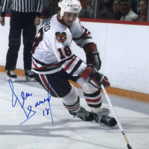 Denis Savard Chicago Blackhawks White Jersey Autographed 8x10 Photo