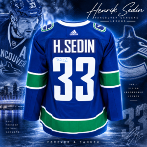 Henrik Sedin Autographed Vancouver Canucks Blue Adidas Jersey