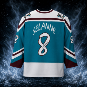 Teemu Selanne Anaheim Ducks Autographed Teal Mitchell & Ness 1995-96 Power Play Jersey