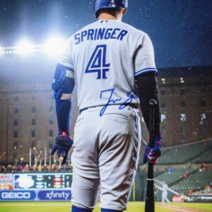 George Springer Toronto Blue Jays Waiting to bat Autographed 8x10 Photo