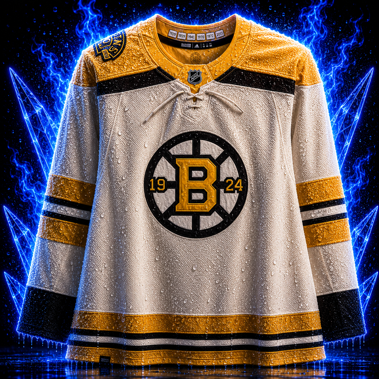 Jeremy Swayman Boston Bruins Autographed 100th Anniversary Beige Alternate adidas Jersey - Image 2