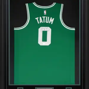 Jayson Tatum Signed Framed 34x42 Boston Celtics Green Icon Edition Swingman Jersey