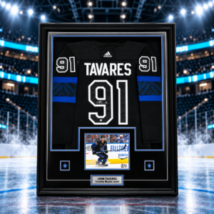 John Tavares Signed Framed 34x42 Toronto Maple Leafs Black Alternate Adidas Jersey