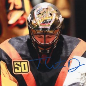 Thatcher Demko Vancouver Canucks Classic V Jersey Autographed 8x10 Photo