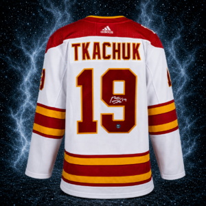 Matthew Tkachuk Calgary Flames Autographed 2019 Heritage Classic Adidas Jersey