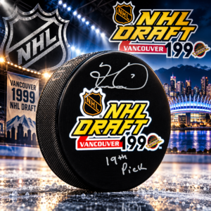 Keith Tkachuk Signed 1990 NHL Entry Draft Puck with 19th Pick Note