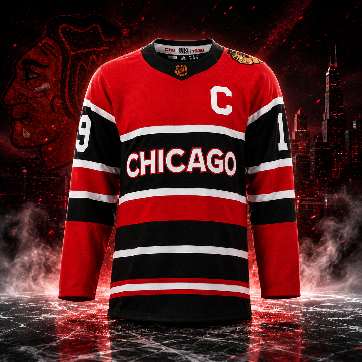 Jonathan Toews Chicago Blackhawks Autographed Reverse Retro 2.0 adidas Jersey - Image 2