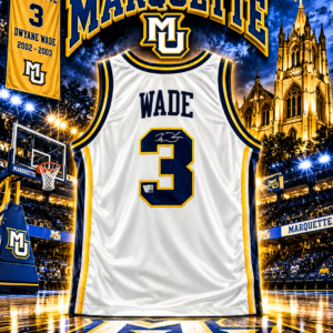Dwyane Wade Marquette Golden Eagles Autographed White Mitchell & Ness 2002 Authentic Jersey