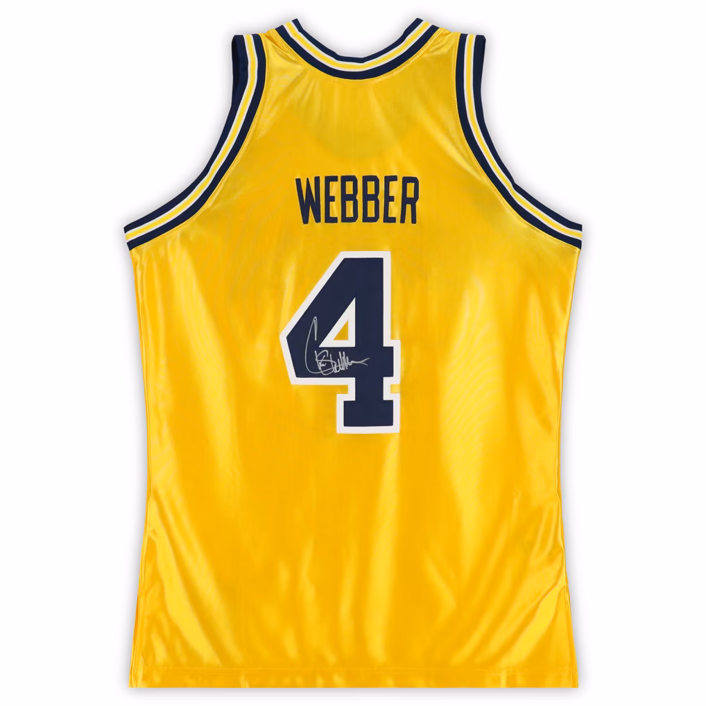 Chris Webber Michigan Wolverines Autographed Maize Mitchell & Ness 1991-92 Authentic Jersey - Image 3
