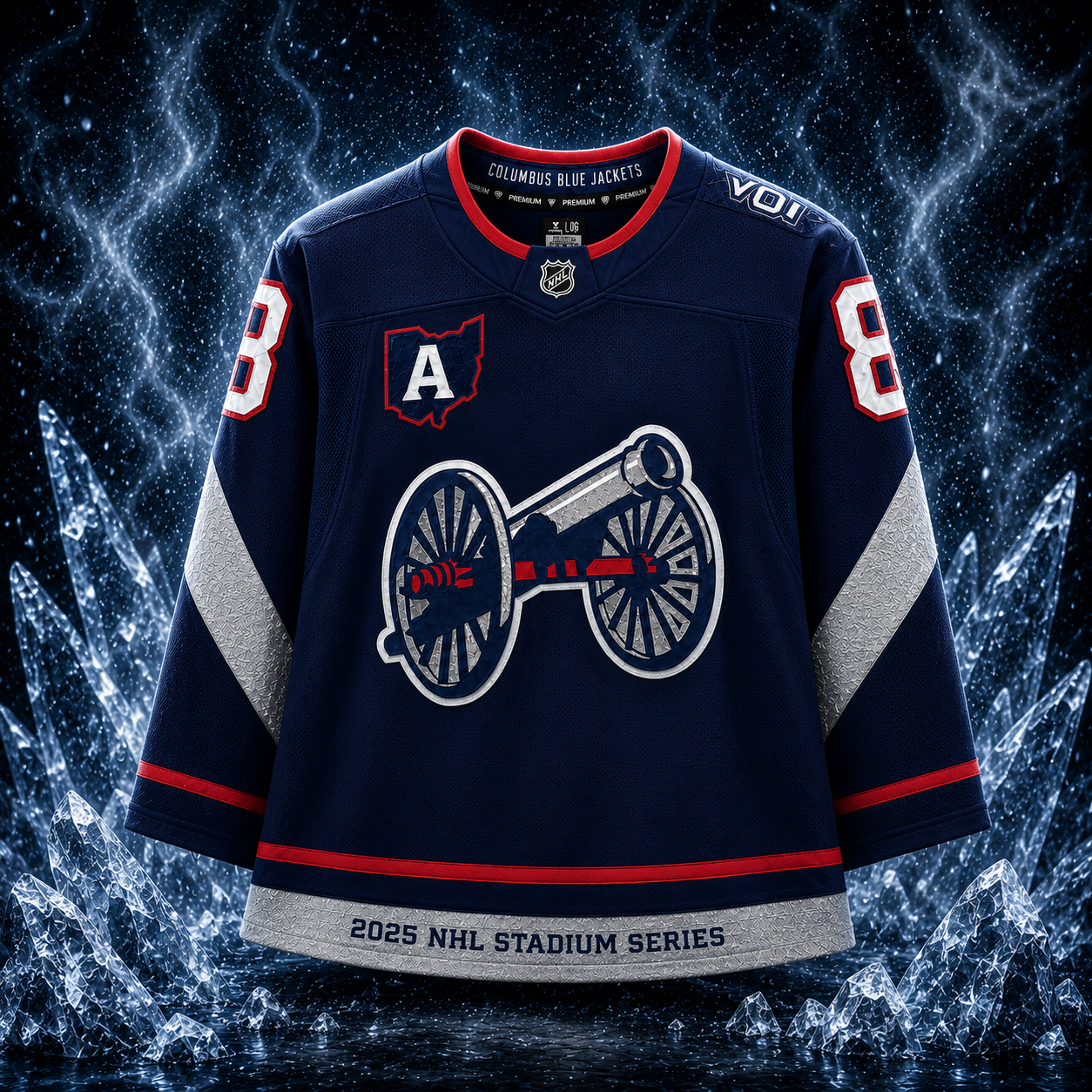 Zach Werenski Columbus Blue Jackets Autographed 2025 Navy Stadium Series Fanatics Premium Jersey - Image 2