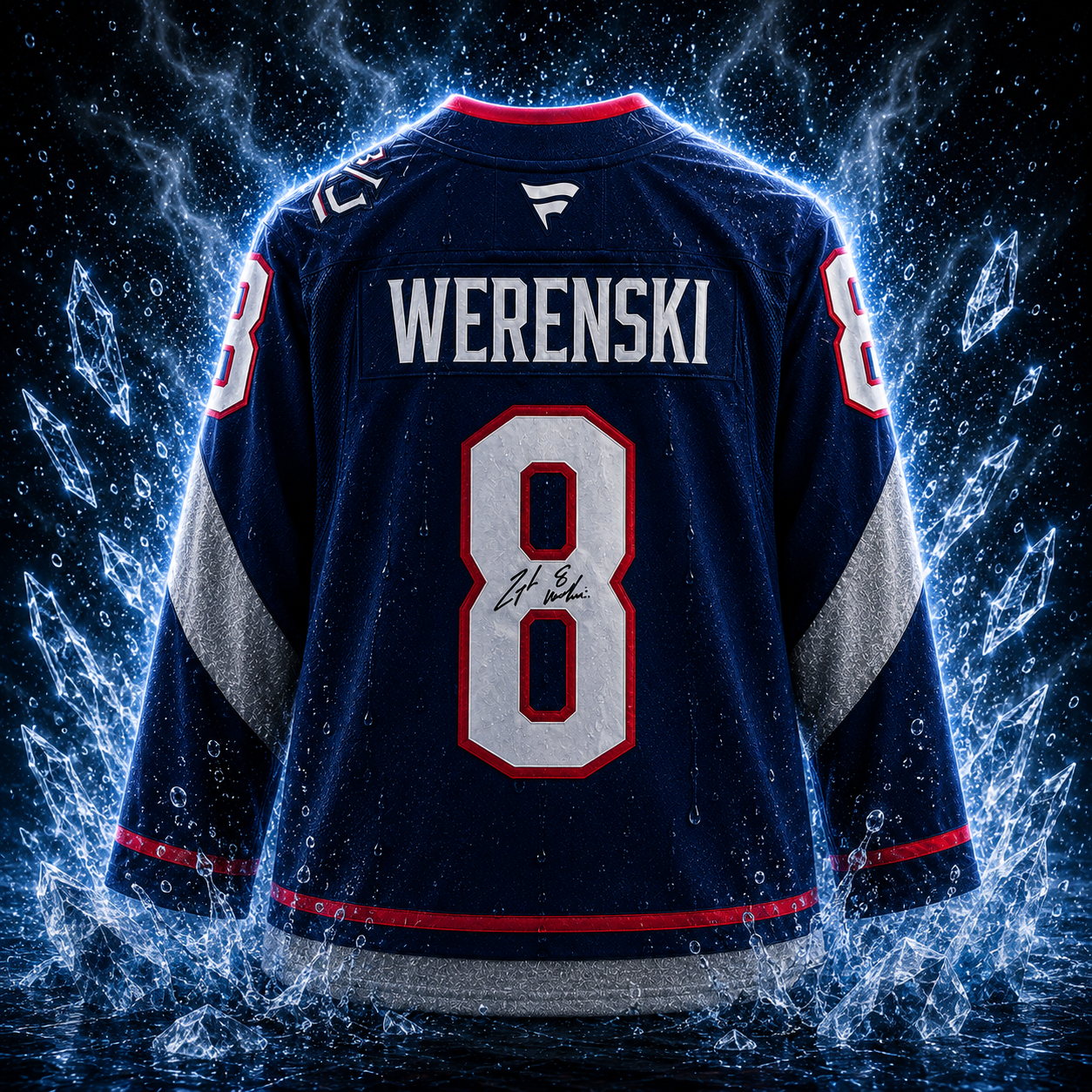 Zach Werenski Columbus Blue Jackets Autographed 2025 Navy Stadium Series Fanatics Premium Jersey