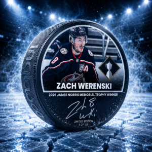 Zach Werenski Columbus Blue Jackets Autographed 2026 Norris Trophy Winner Hockey Puck - Limited Edition of 108