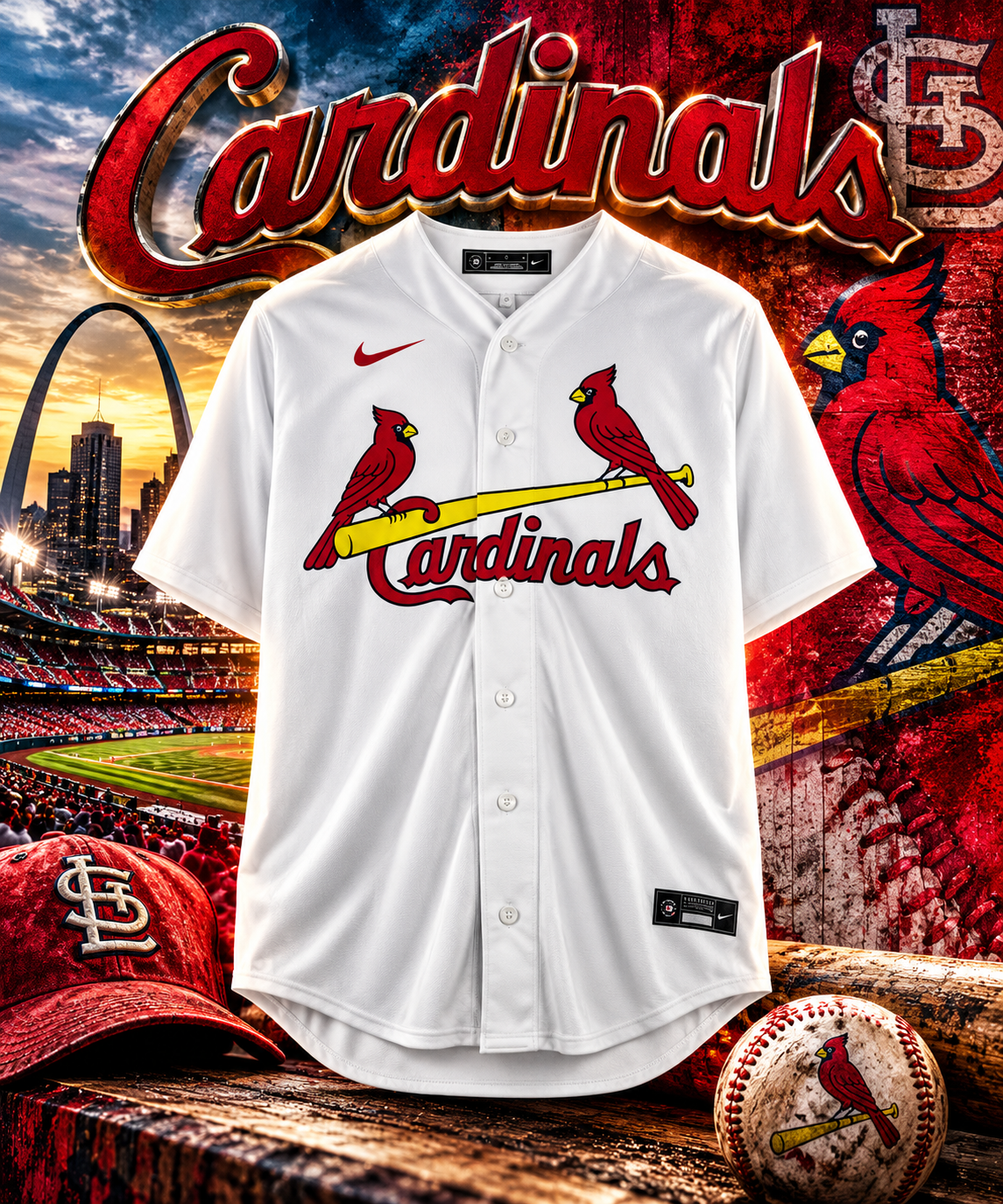 JJ Wetherholt St. Louis Cardinals Autographed White Nike Replica Jersey - Image 2