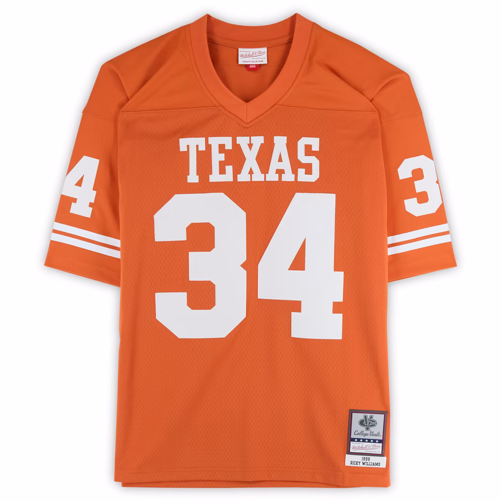 Ricky Williams Texas Longhorns Autographed Texas Orange Mitchell & Ness 1998 Legacy Jersey with "98 Heisman" Inscription - Image 4