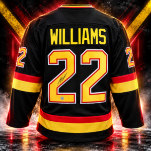 Tiger Williams Autographed Vancouver Canucks Black Fanatics Throwback Jersey
