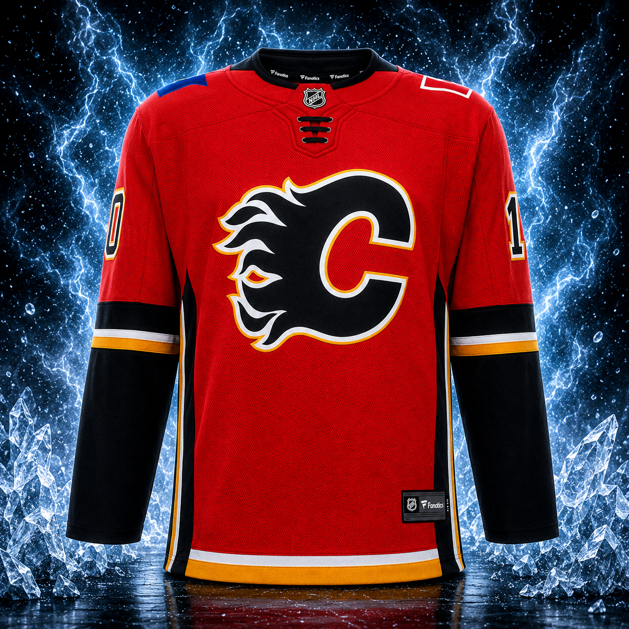 Dustin Wolf Calgary Flames Autographed Draft Day Fanatics Breakaway Jersey - Image 2