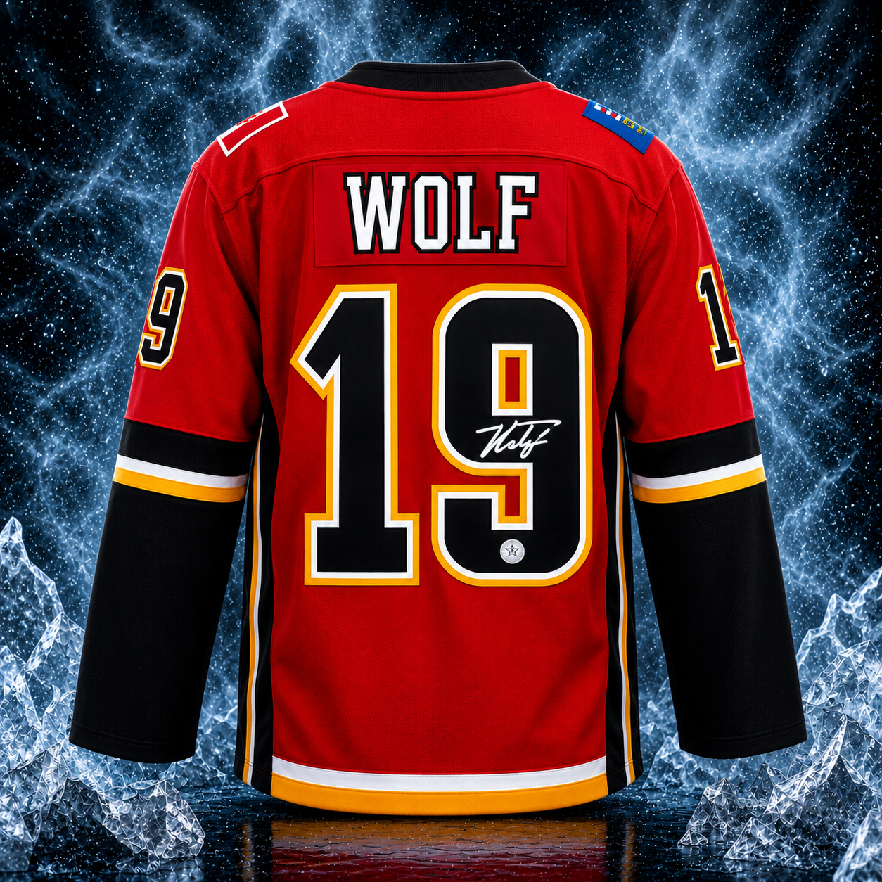 Dustin Wolf Calgary Flames Autographed Draft Day Fanatics Breakaway Jersey