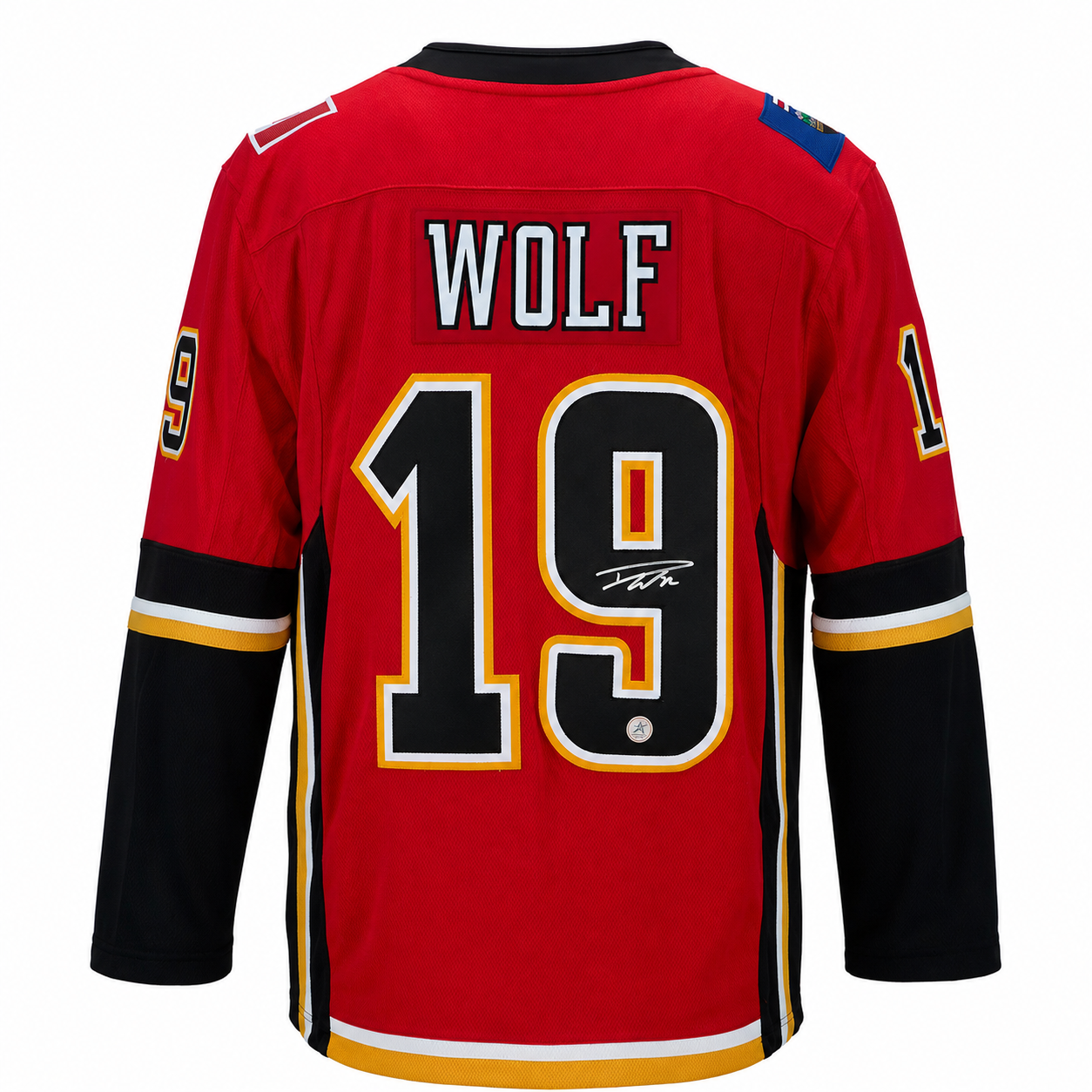 Dustin Wolf Calgary Flames Autographed Draft Day Fanatics Breakaway Jersey - Image 3