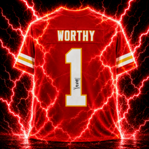 Xavier Worthy Kansas City Chiefs Autographed Red Nike Limited Jersey