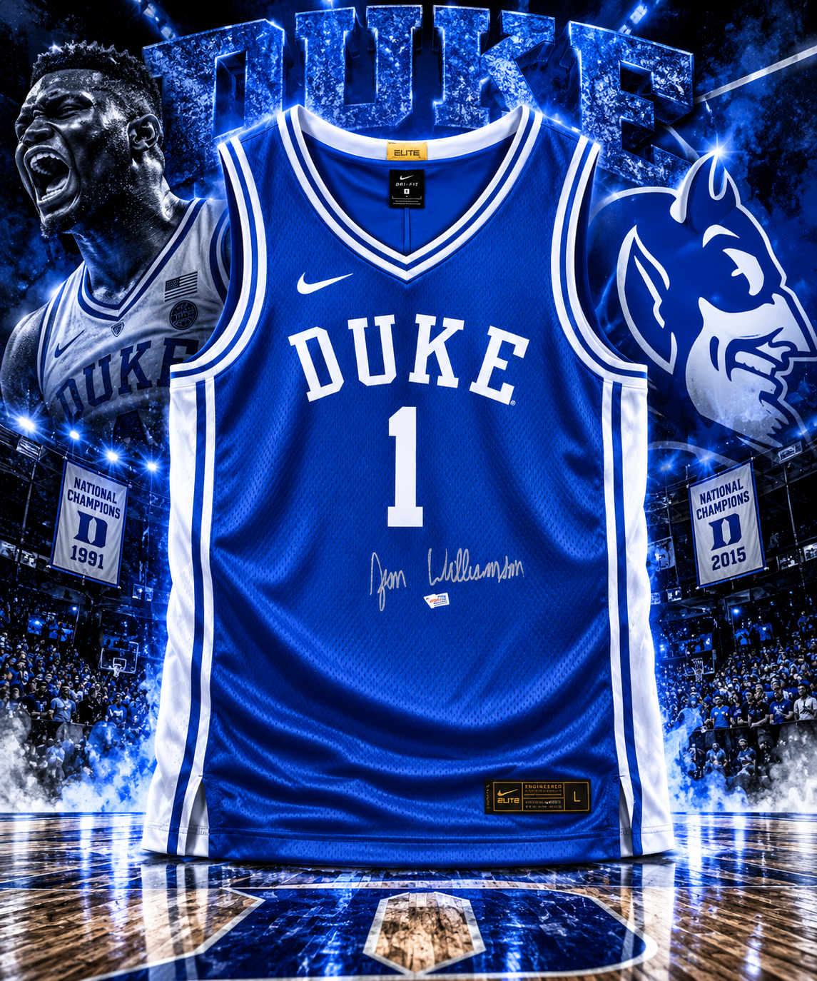Zion Williamson Duke Blue Devils Autographed Blue Nike Swingman Jersey