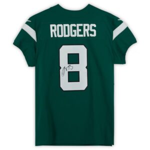 Aaron Rodgers New York Jets Autographed Green Nike Elite Jersey
