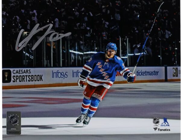 Adam Fox New York Rangers Autographed 8" x 10" Postgame Salute Photograph