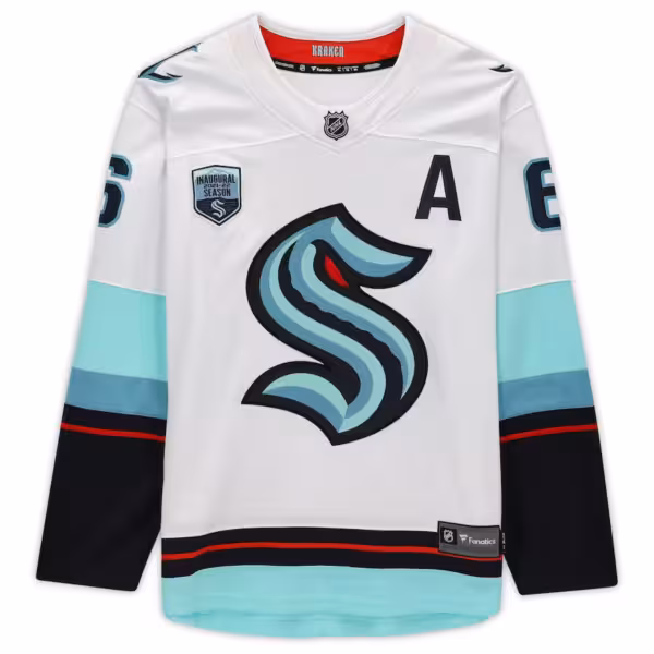 Adam Larsson White Seattle Kraken Autographed Fanatics Breakaway Jersey with Inaugural Season Jersey Patch - Image 2