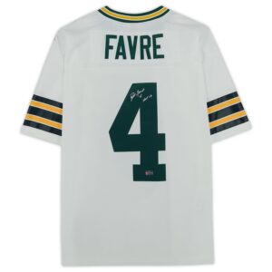 Brett Favre Green Bay Packers Autographed White Mitchell & Ness Replica Jersey