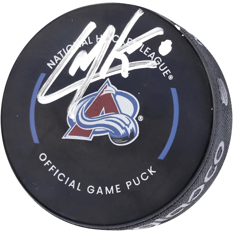 Cale Makar Colorado Avalanche Autographed Inglasco 2022-23 Official Game Model Puck