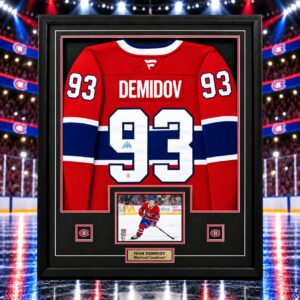 Ivan Demidov Signed Jersey Framed Montreal Canadiens Red Fanatics Premium