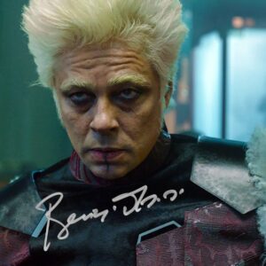 Benicio Del Toro Autographed 2014 Guardians of the Galaxy The Collector 8x10 Close Up Photo