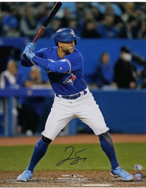 George Springer Toronto Blue Jays Autographed 16" x 20" At Bat Photograph