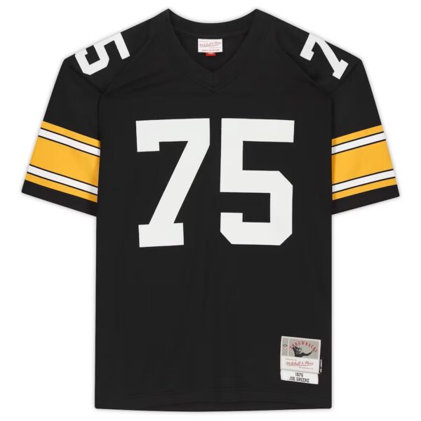 Joe Greene Pittsburgh Steelers Autographed Mitchell & Ness Black Replica Jersey with "HOF 87" Inscription - Image 2