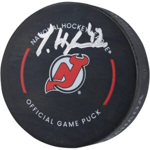 Luke Hughes New Jersey Devils Autographed Official Game Puck
