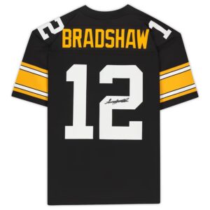 Terry Bradshaw Pittsburgh Steelers Autographed Mitchell & Ness Throwback Black Replica Jersey