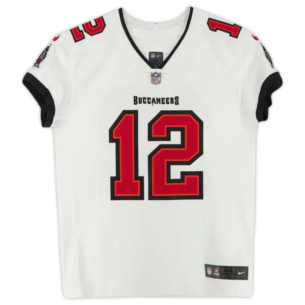Tom Brady Tampa Bay Buccaneers Autographed Super Bowl LV Champions White Nike Elite Jersey with "SB LV MVP" Inscription - Image 2