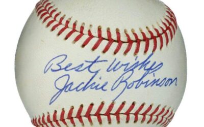 Rare Jackie Robinson Autographed Baseball