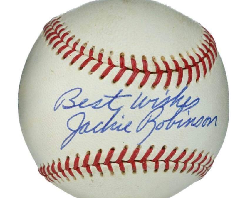 Rare Jackie Robinson Autographed Baseball