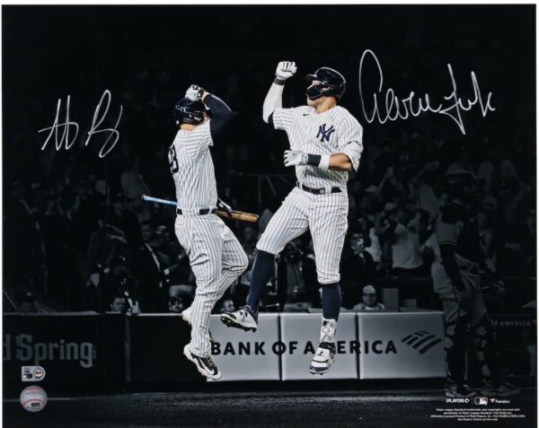 Aaron Judge and Anthony Rizzo New York Yankees Autographed 16" x 20" High Five Spotlight Photograph