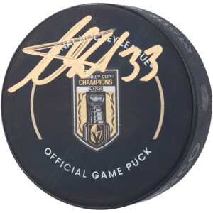 Adin Hill Vegas Golden Knights Autographed Banner Raising Official Game Puck
