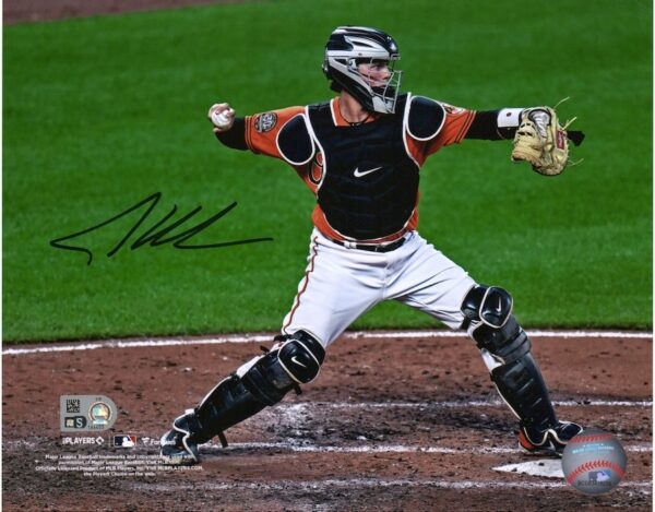 Adley Rutschman Baltimore Orioles Autographed 8" x 10" Debut Catching Photograph